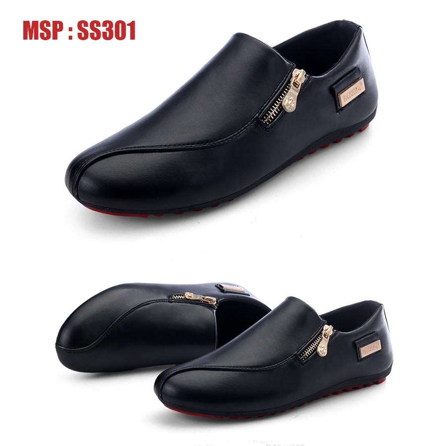 (SIÊU HOT) Giày Lười  Da Nam Hàn Quốc Màu Đen SS30011