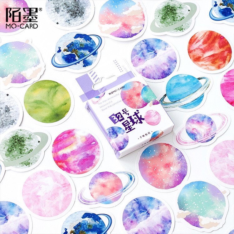 HỘP 45 STICKER HÀNH TINH TÍM