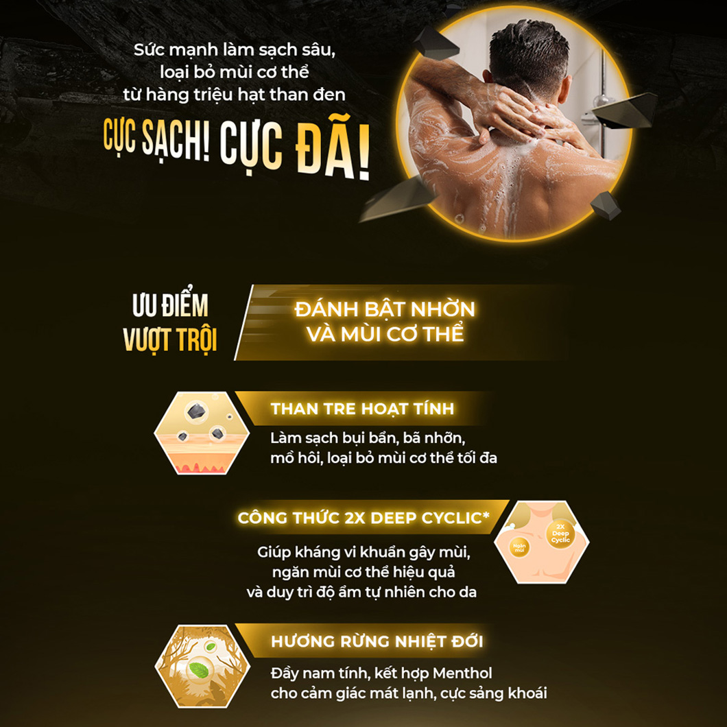 Sữa Tắm Oxy Tác Động Sâu Deep Shower 500ml (Tặng sữa rửa mặt oxy 100g)