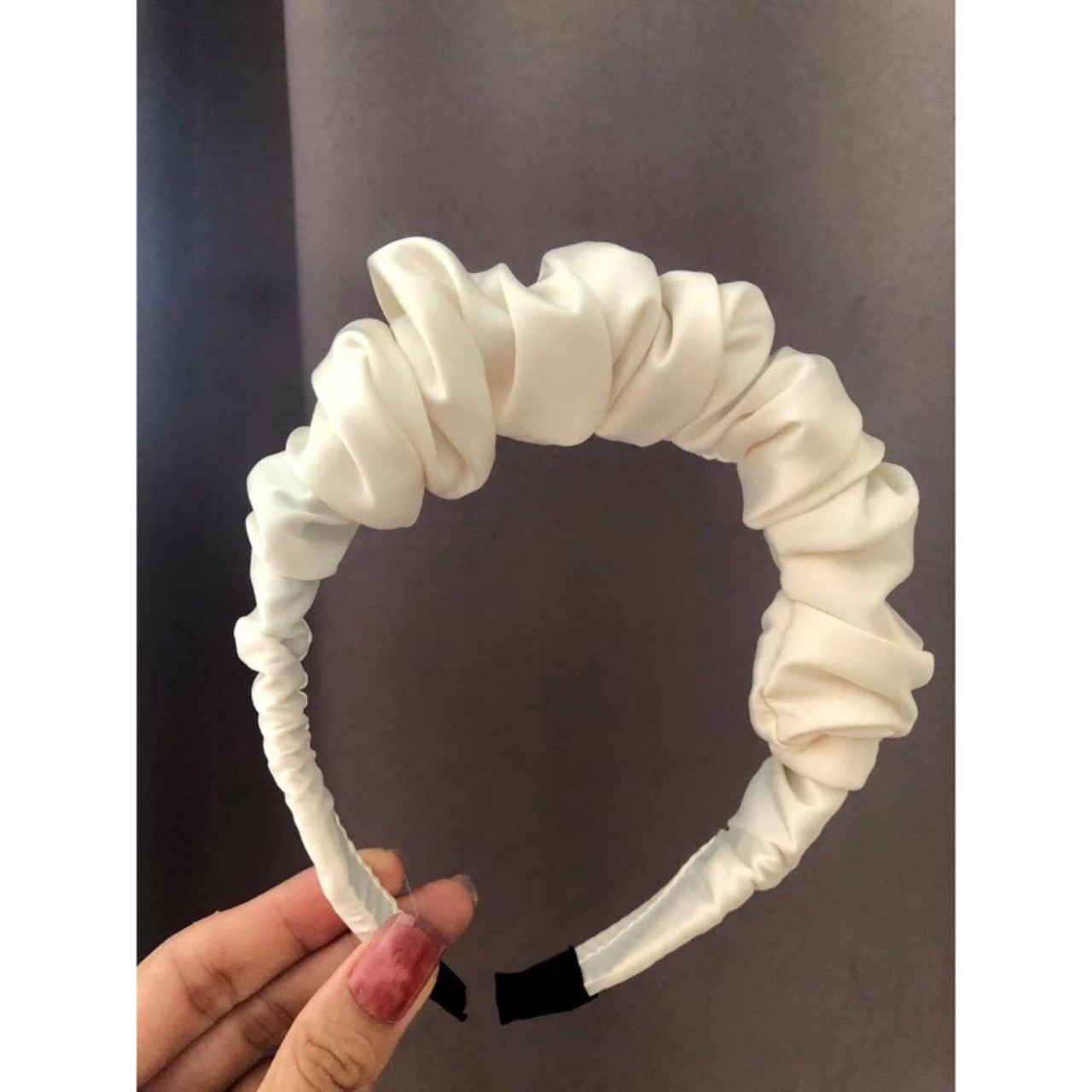 Băng đô cài tóc lụa satin bóng,bờm tóc phong cách Hàn Quốc cho Nữ, Bé Gái