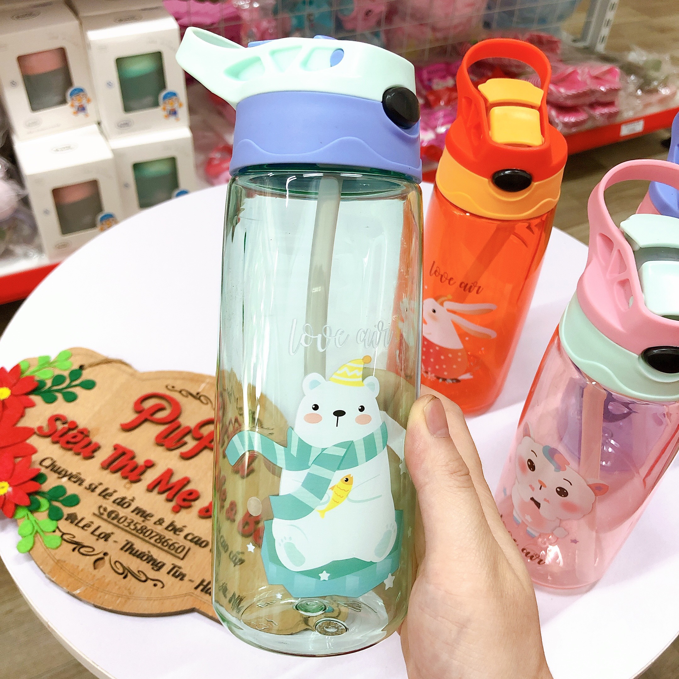 [FREE SHIP] Bình Nước Có Ống Hút Cao Cấp Cho Trẻ Em