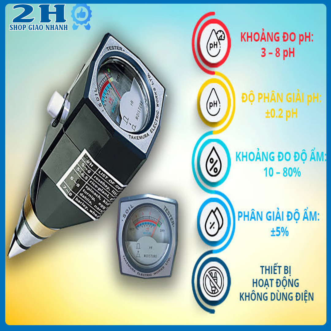 MÁY ĐO PH VÀ ĐỘ ẨM ĐẤT - TAKEMURA NHẬT BẢN DM15
