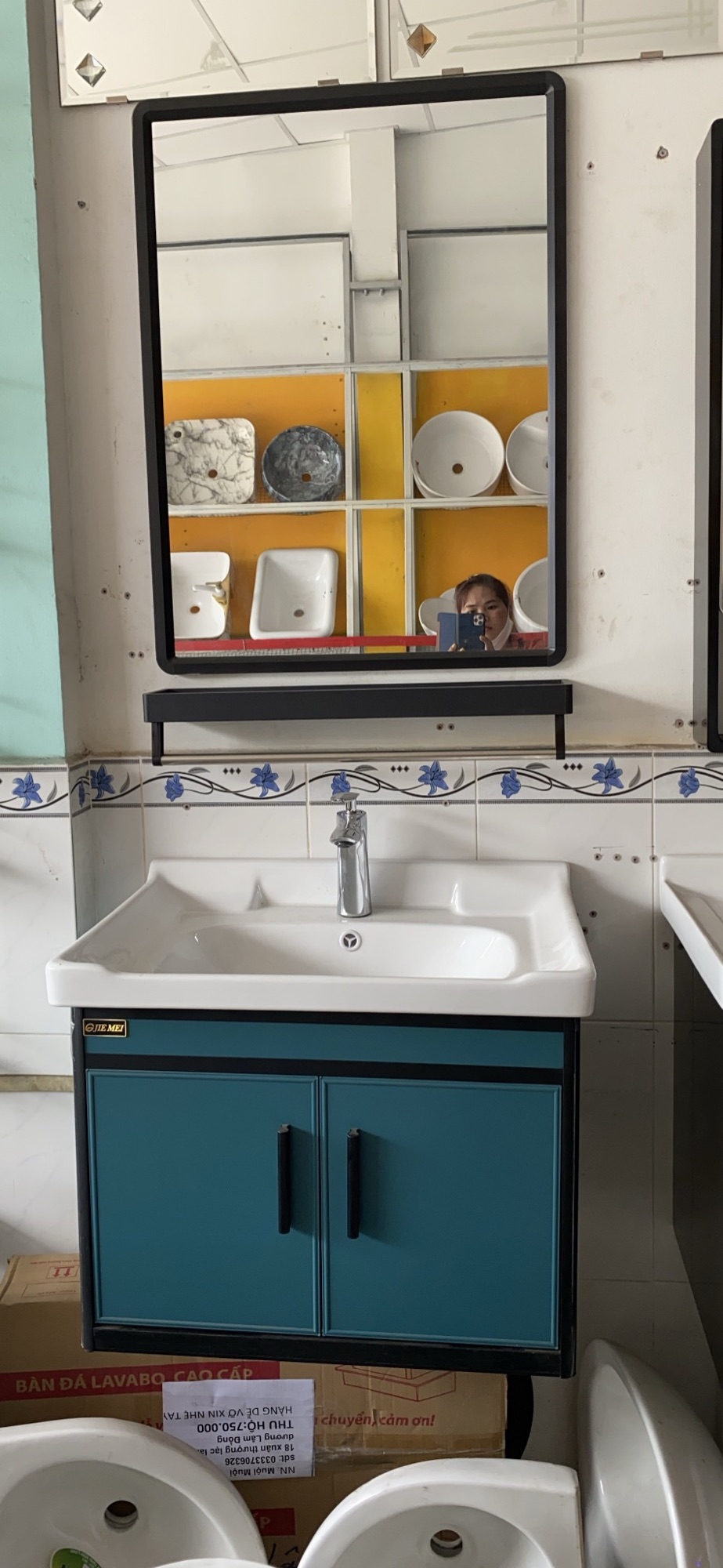 [HCM]Combo Tủ lavabo trắng đen