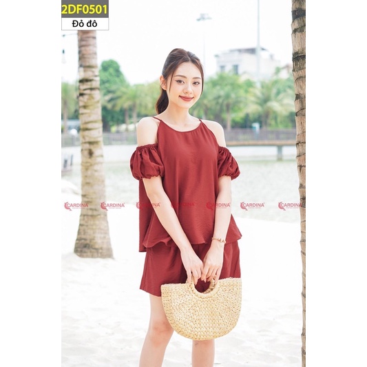Bộ yếm đũi tay phồng cardina