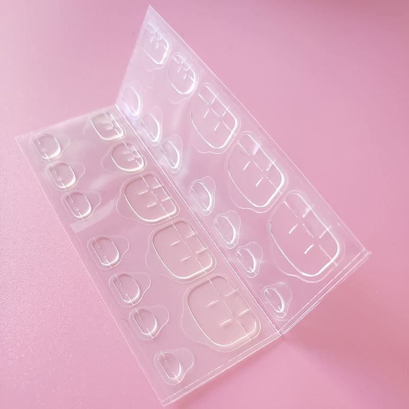 Silicone Double Sided Nail Glue-24 Nail Tips, 6 sizes