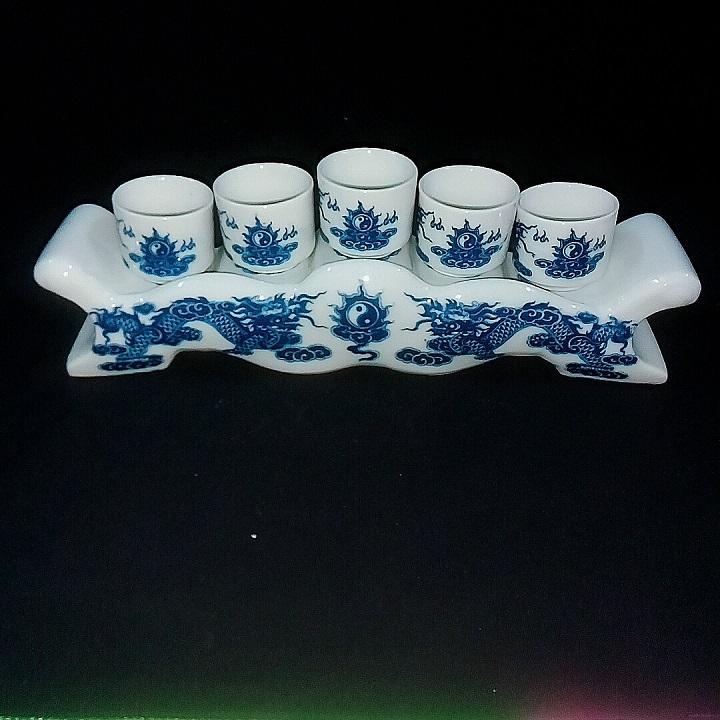 Bộ kỷ ngai 5 chén gốm sứ Bát Tràng