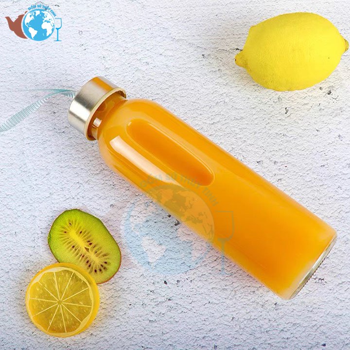 [HCM]5 chai dây 500ml 5 chai thủy tinh dây xách 500ml đựng nước detox bình thủy tinh 500ml đựng nước uống để tủ lạnh cực ngon