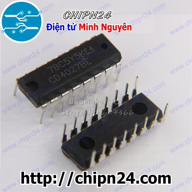 [2 con] (DIP) IC CD4027 DIP-16 (CD4027BE 4027)