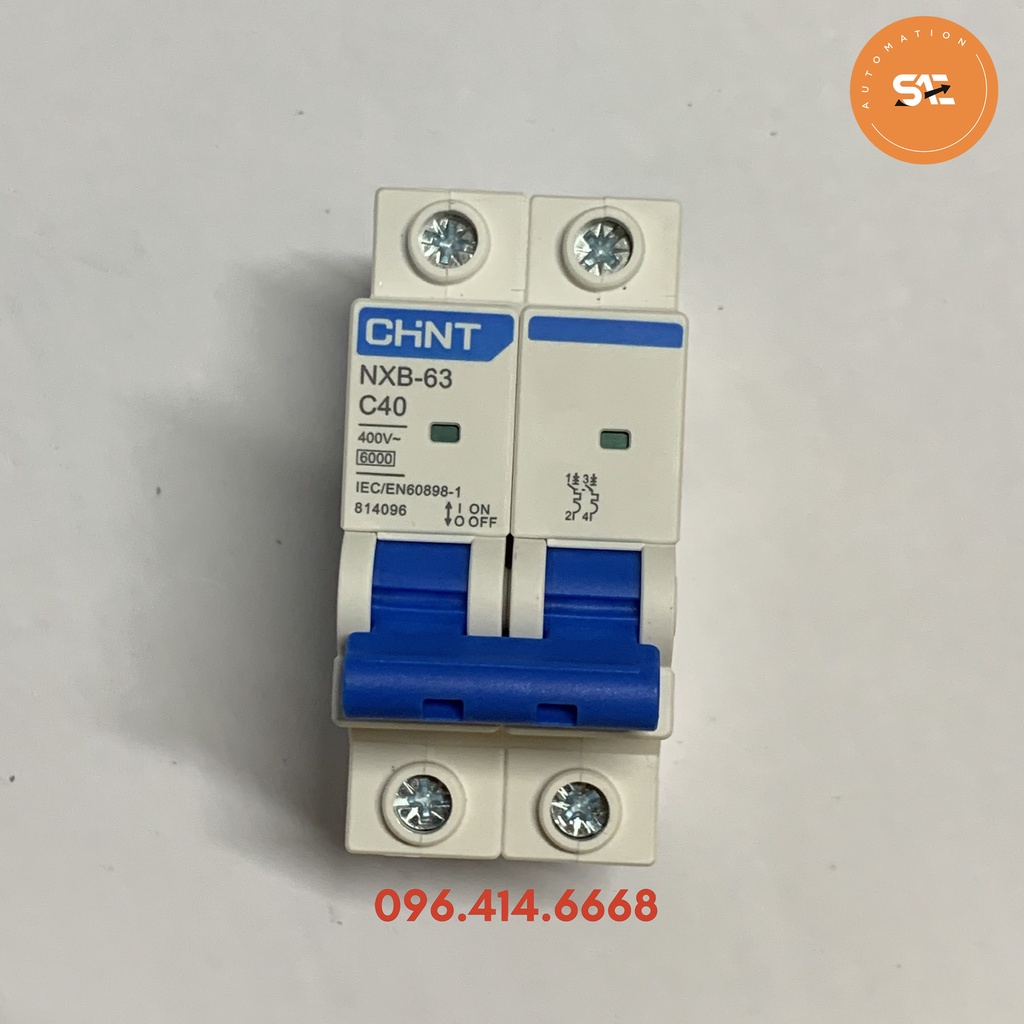 Aptomat chint 2 pha 6a/10a/16a/20a/25a/32a/40a/50a/63a nxb-63 2p c63, cầu dao tự động 2 pha hàng chính hãng