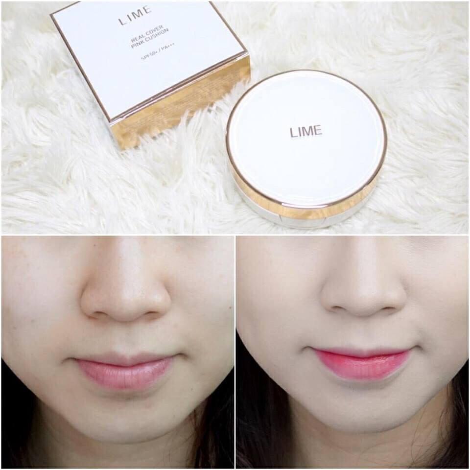 Phấn nước Lime Real Cover Pink Cushion SPF50+ PA+++ (Da dầu, da hỗn hợp)