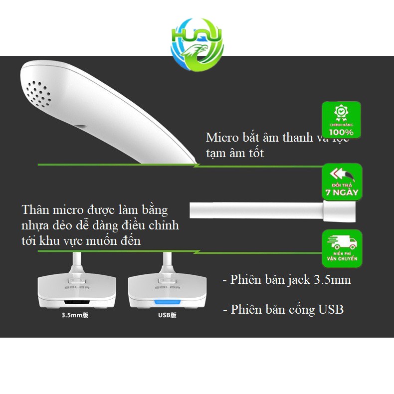 Microphone Máy Tính️FREESHIP️Micro Thu Âm Để Bàn Cho Máy Tính, Laptop M13