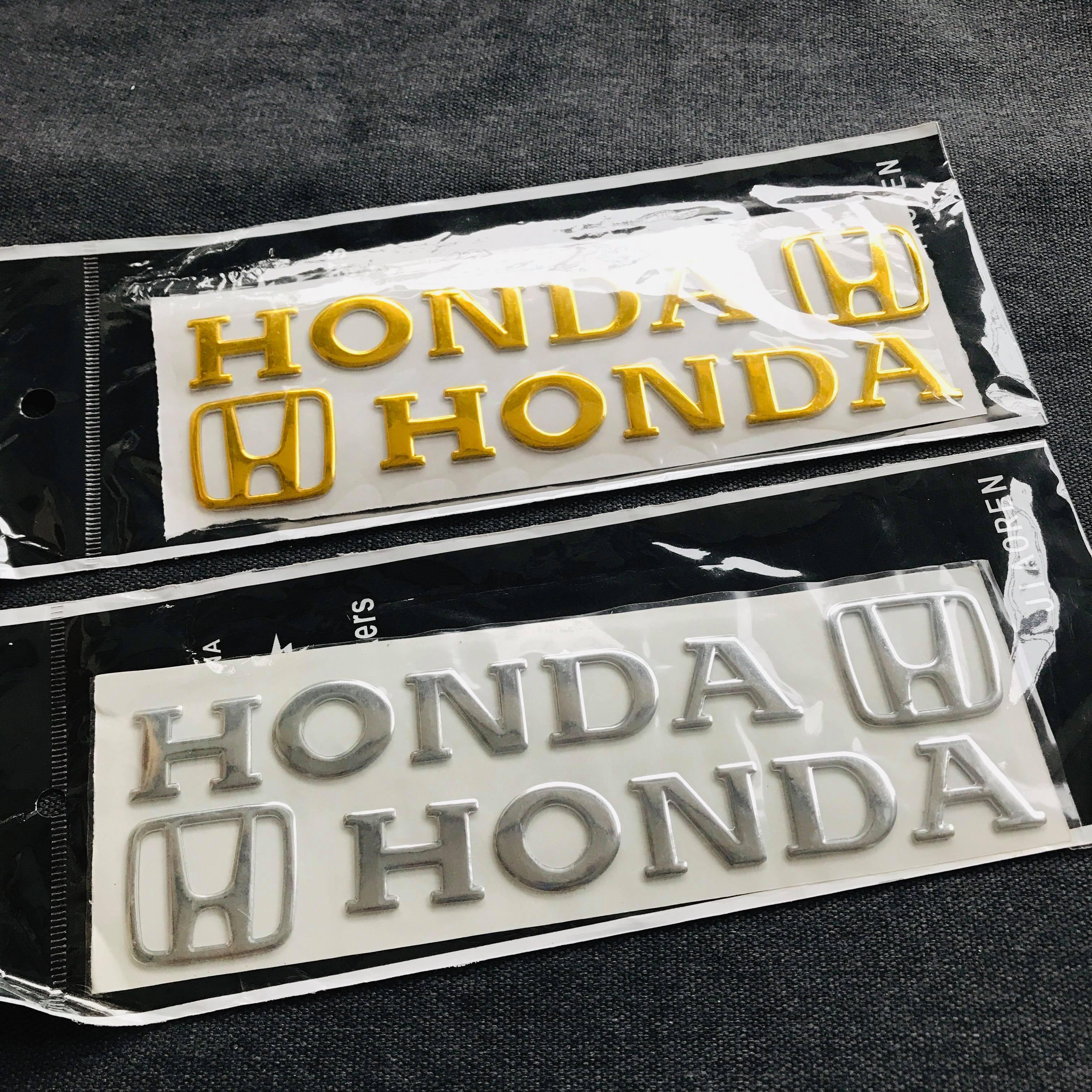 Bộ tem dán nổi chữ HONDA SIÊU CHẮC MÀU BẠC(CHỮ+LOGO).