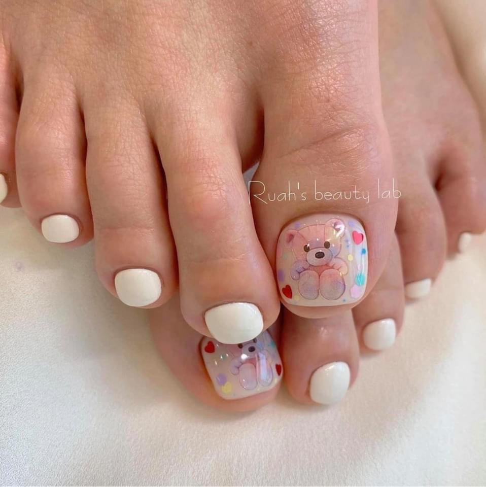 Sticker gấu hot dán móng tay