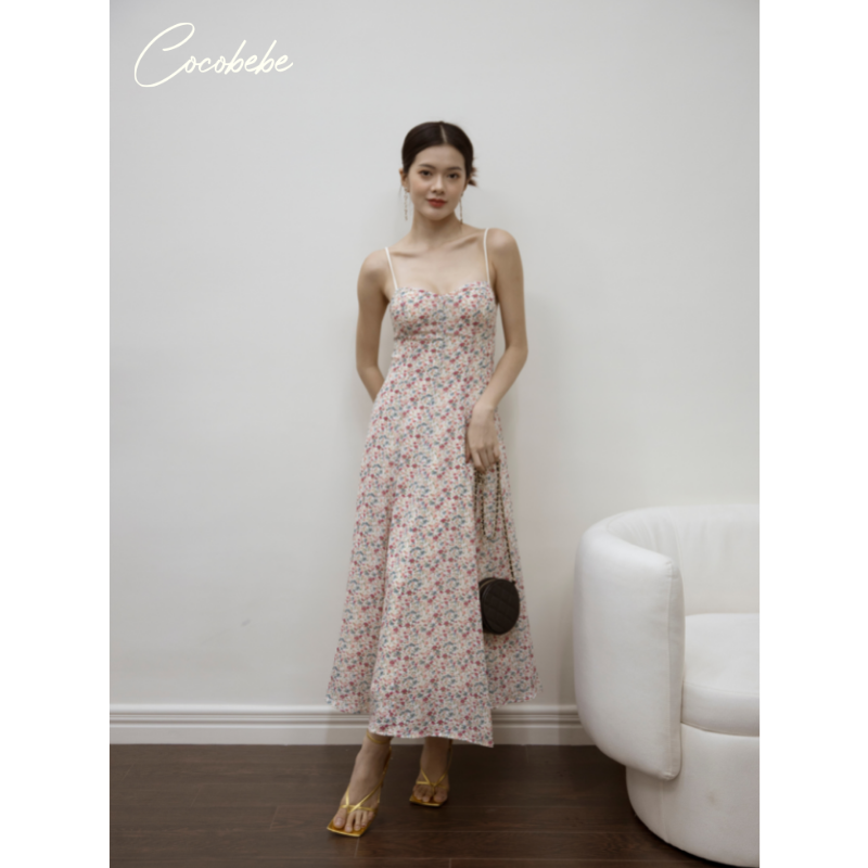 Đầm Hoa 2 Dây Đan Lưng M3033 Cocobebe