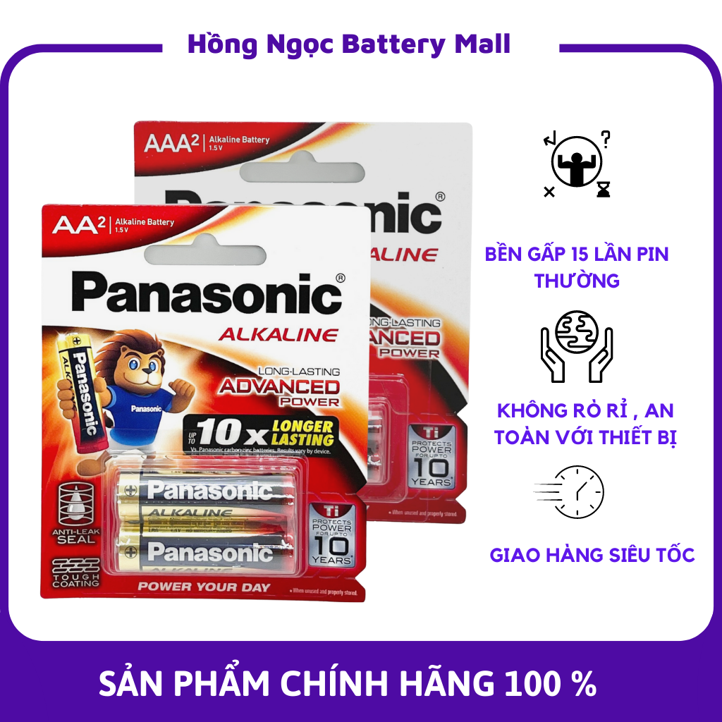 Pin aa , aaa panasonic alkaline 1,5v combo 5 đôi lr03t/2b - hàng chính hãng