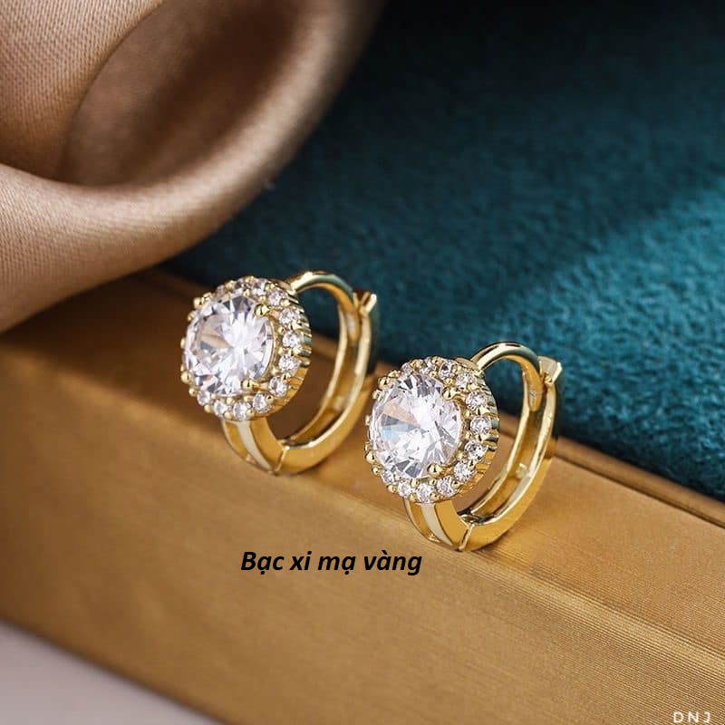 Bông tai bạc khuyên tròn chất liệu bằng bạc s925 MS065x
