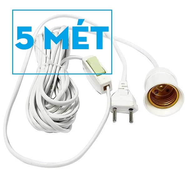 Đuôi đèn treo E27 có cộng tắc phích cấm 2.5 mét dây