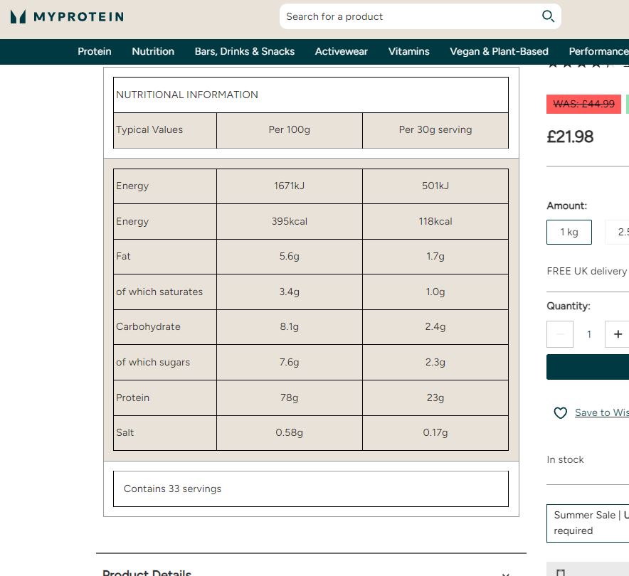 Myprotein - Hydrolysed Whey Protein - Không Mùi
