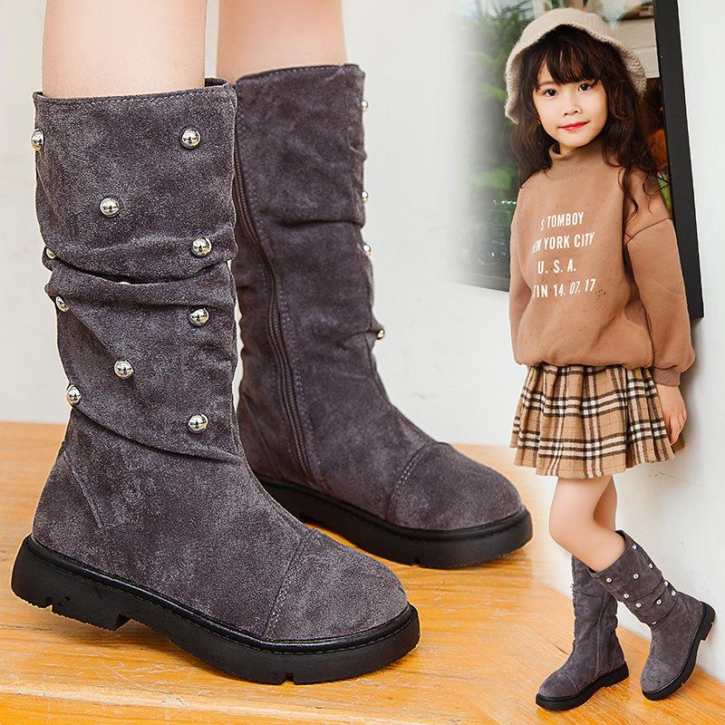 Giá bán Giày boot bé gái bốt cao cổ da lộn phong cách Hàn Quốc sang chảnh siêu hot
