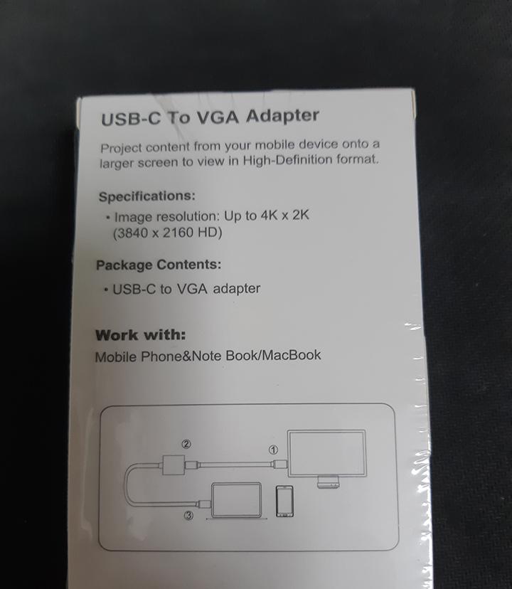 Cáp chuyển Type-C ra VGa, Type-C to VGA, USB C ra VGA (cổng cái)