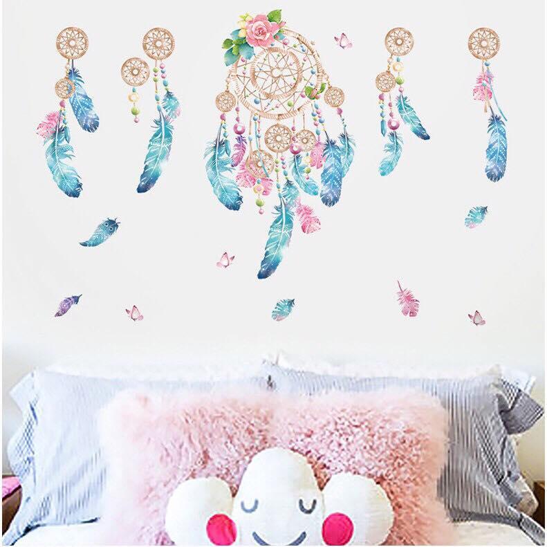 Decal dán tường mẫu vòng tròn may mắn hàng đẹp Hàn Quốc