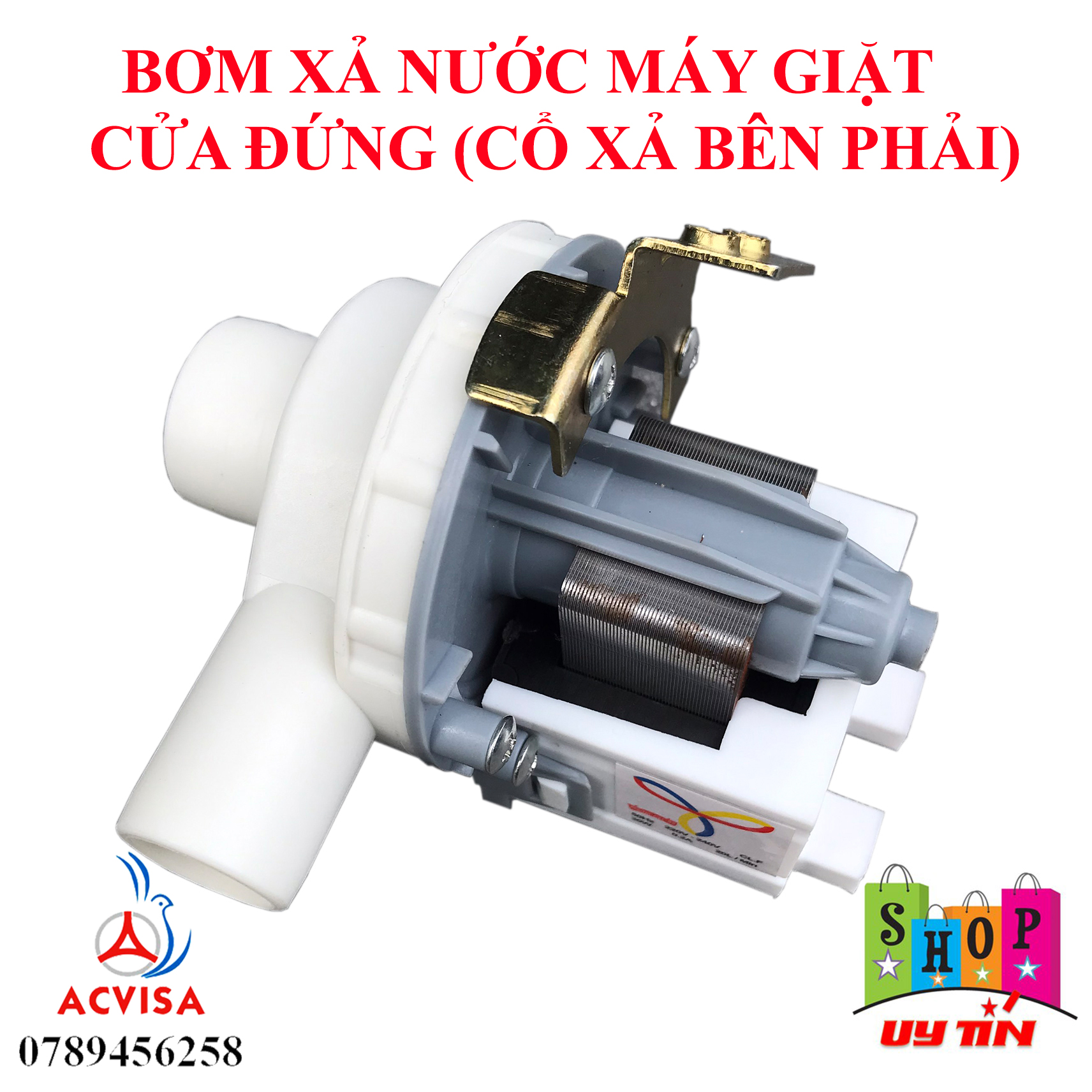 Bơm xả nước máy giặt cửa đứng( cổ xả bên phải)