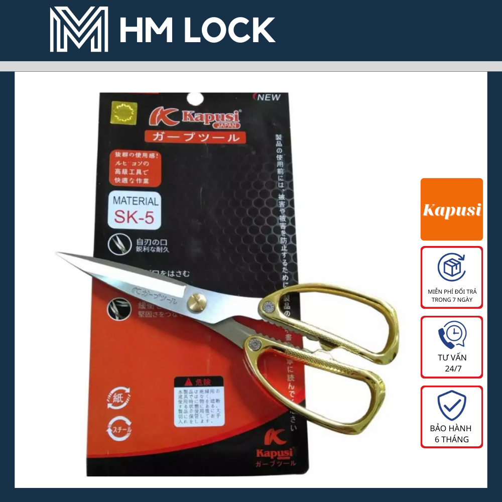KÉO CẮT ĐA NĂNG KAPUSI (JAPAN) - HỢP KIM THÉP KHÔNG GỈ CAO CẤP - CHUYÊN DÙNG CẮT GÀ, VỊT - HM LOCK