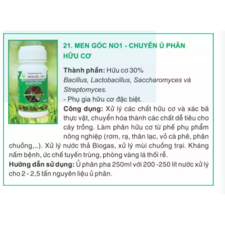 Chế Phẩm Men Gốc No1 ( Chuyên Ủ Phân Hữu Cơ )
