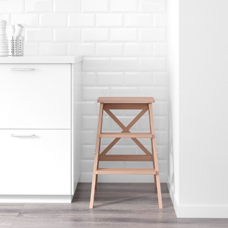 GHẾ BẬC THANG 3 BẬC BEKVÄM IKEA - Màu sồi (63 cm)
