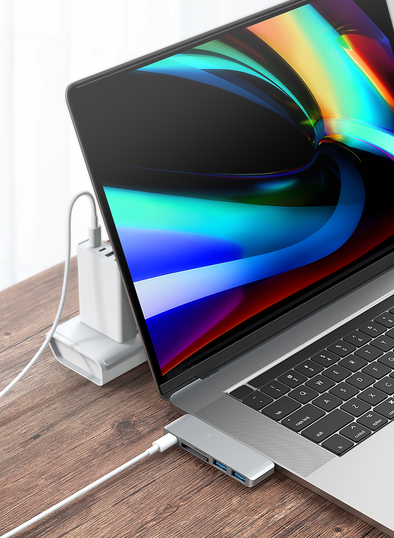 Cổng Chuyển HYPERDRIVE USB TYPE-C 5-IN-1 HUB WITH PASS THROUGH CHARGING FOR 2016 MACBOOK PRO & 12″ MACBOOK, SURFACE