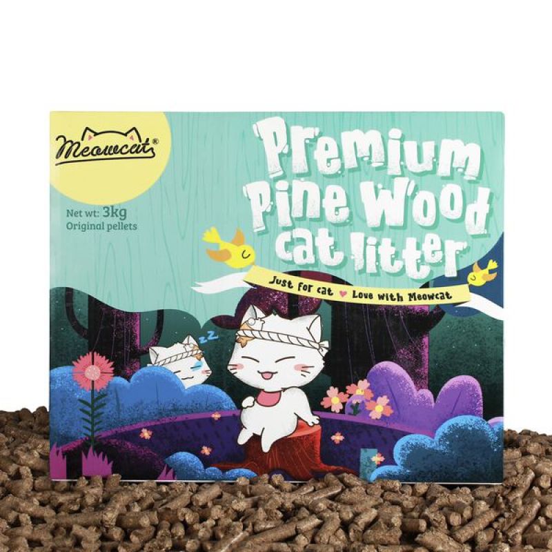 [HCM]Cát gỗ dạng viên nén vệ sinh cho mèo Premium Pine Wood Cat Litter 3kg khử mùi cực tốt tiết kiệm chi phí