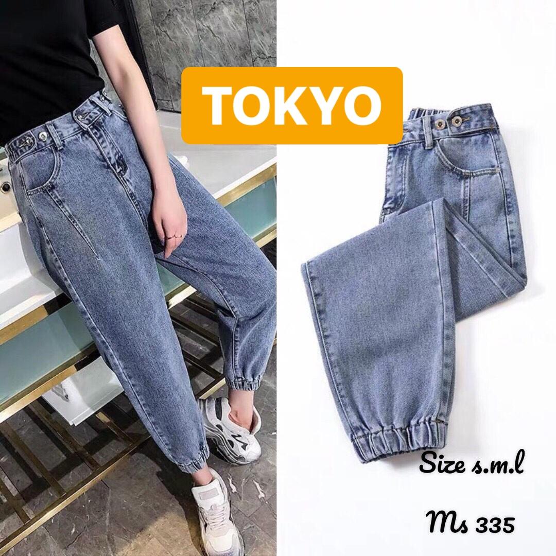 QUẦN JEAN BAGGY NỮ CHẤT BÒ XANH LƯNG THUN CẠP CHUN TÚM GẤU LƯNG CAO NÂNG MÔNG HONDATAKA CAO CẤP TOKY-335 - TOKYO FASHION