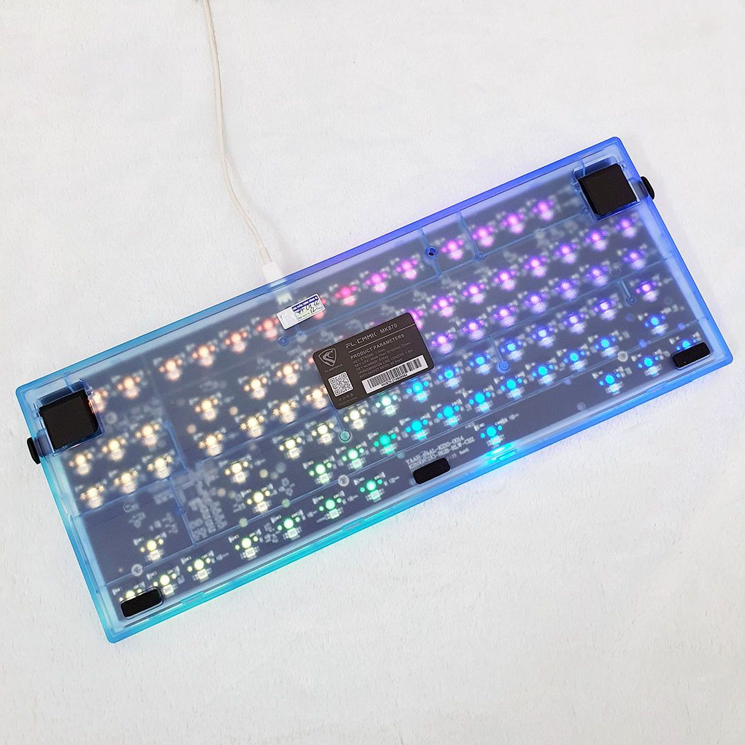 Bộ KIT bàn phím cơ FL-Esports MK870 RGB Clear Blue - Mạch xuôi - Sẵn foam - Hàng chính hãng