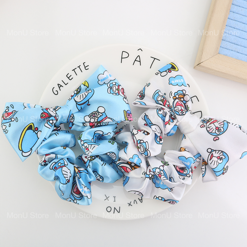 Cột tóc scrunchies nơ vải lụa DORAEMON DOREMON dễ thương cute MON0456