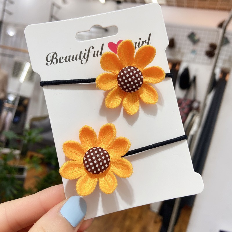 [HCM]Set kẹp tóc cột tóc hoa hướng dương cho bé phong cách hàn Quốc cực xinh - Selenshop
