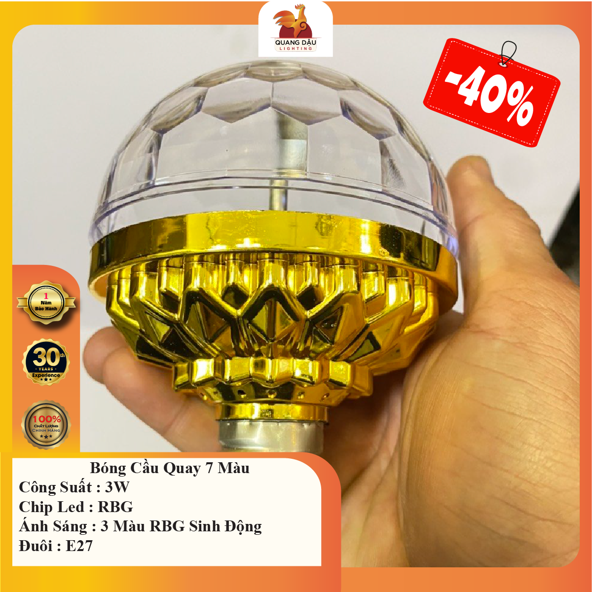 Đèn Led Cầu Quay Pha Lê