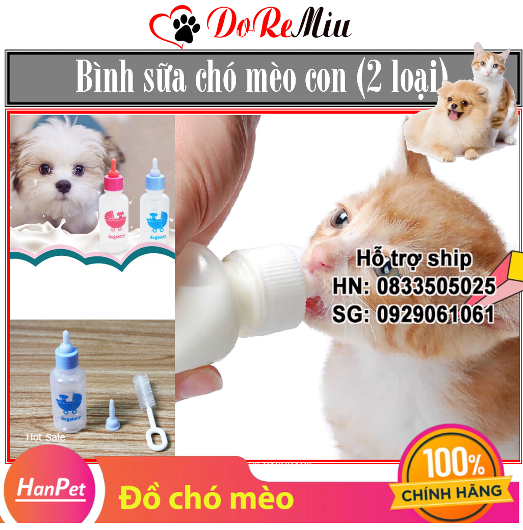 Hanpet- Bình bú bình sữa bình ti cho chó mèo con