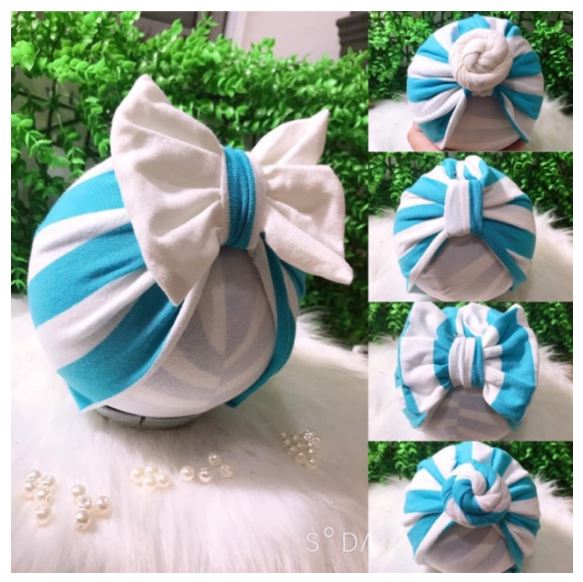 [HCM]Nón turban cho bé freesize từ 5-12 ký (kèm tóc giả)