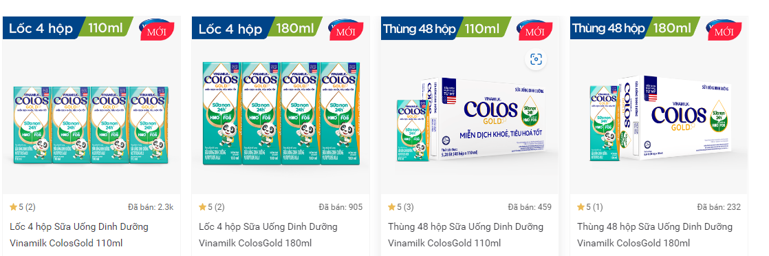 Sữa uống dinh dưỡng colos gold