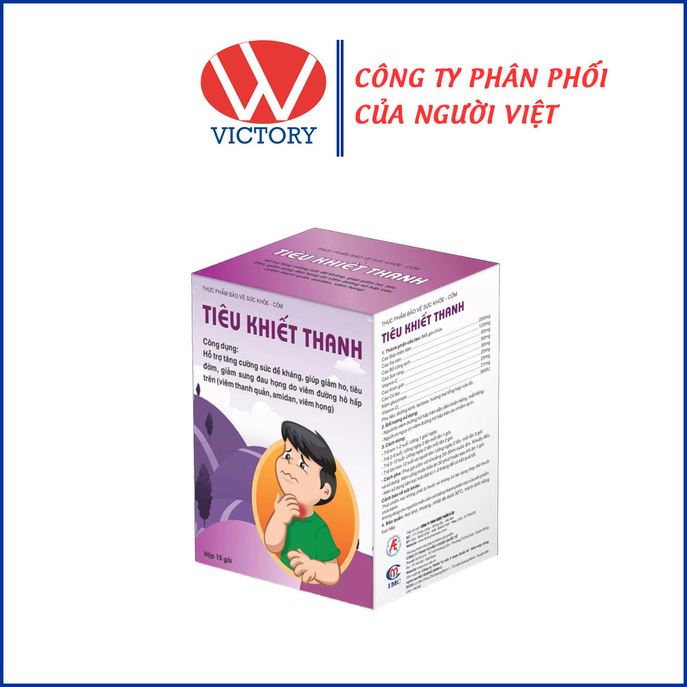 Cốm Tiêu Khiết Thanh - Giúp Giảm Ho Tiêu Đờm Giảm Sưng Đau Họng - Hộp 15 gói