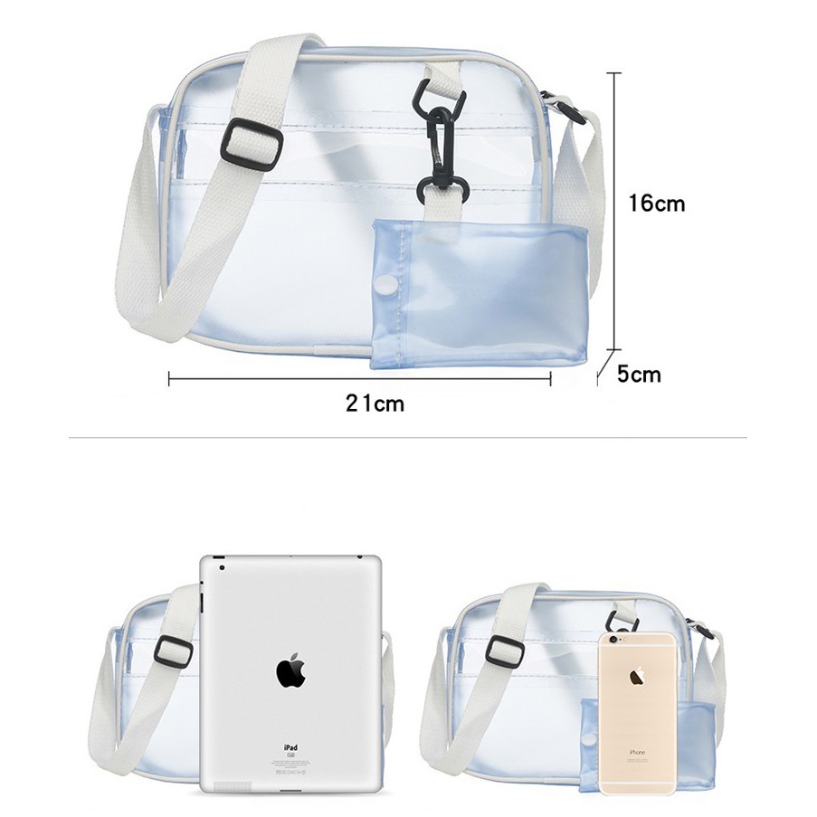 Túi đeo chéo nữ trong suốt siêu cá tính kk78 shalla