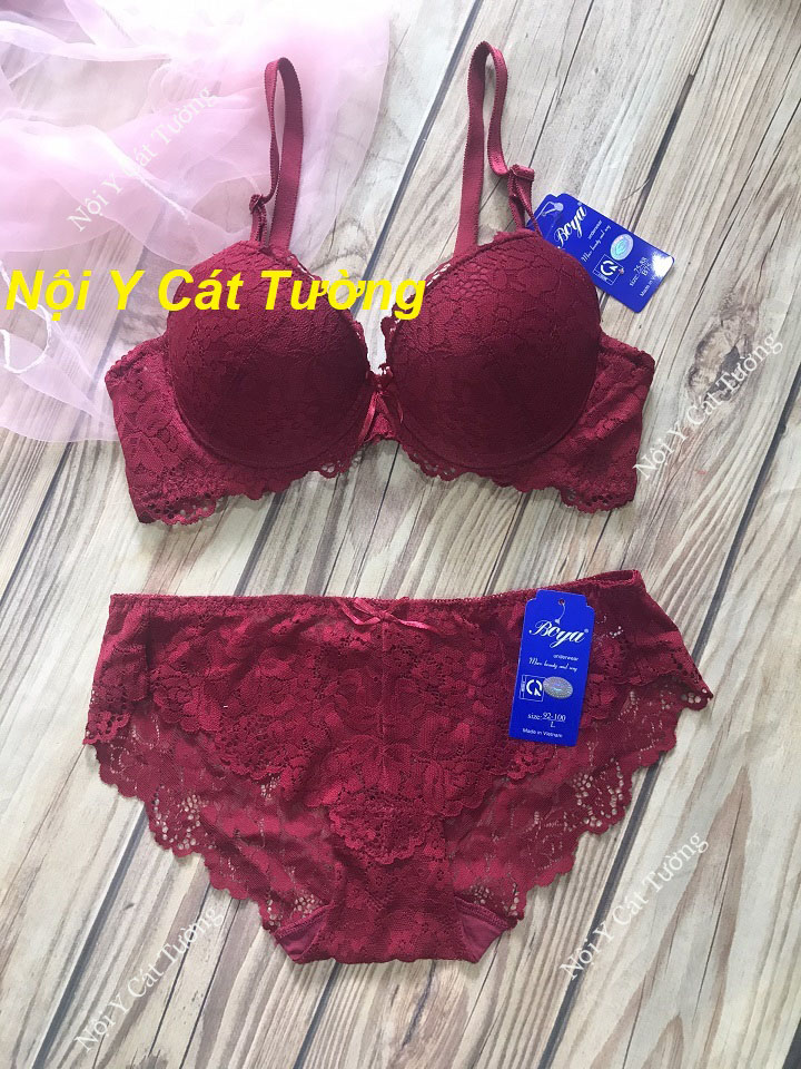 Bộ đồ lót Boya ren ( 1 quần +1 áo) mút mỏng có gọng , mút dày 1cm