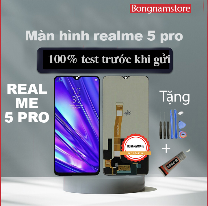 Màn hình realme 5 pro tặng kèm bộ sửa 8 trong 1 và keo dán Màn