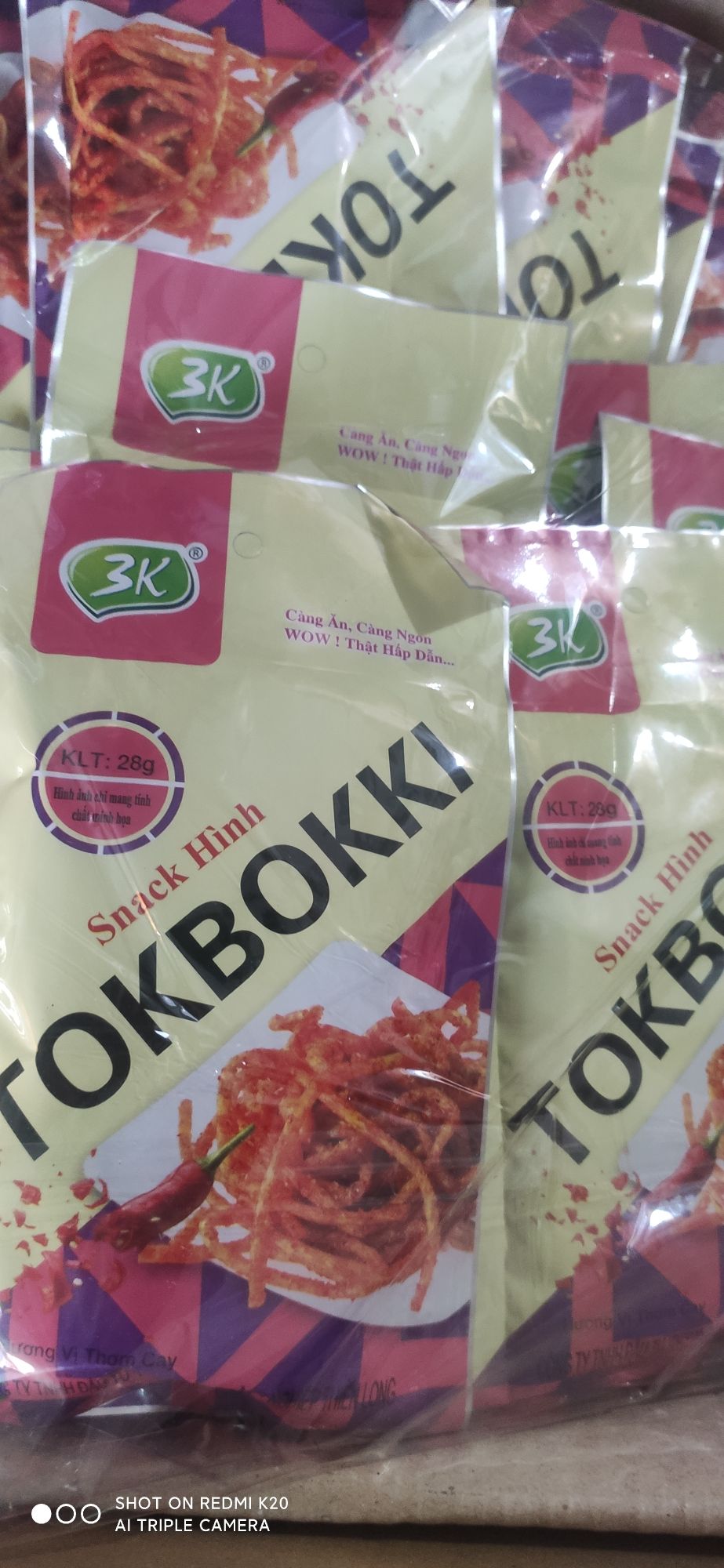 10 gói snack hình tokbokki