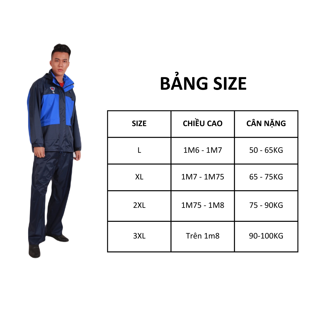 Áo mưa bộ 2 lớp chống thấm, siêu bền
