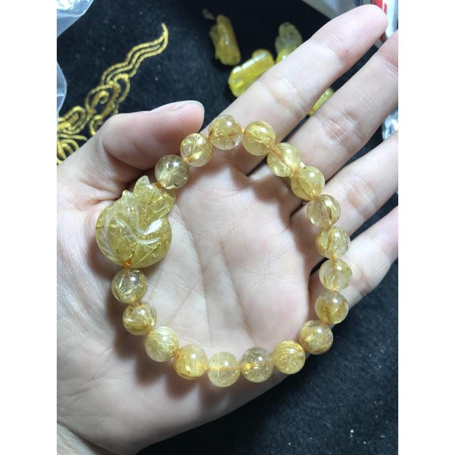Vòng tóc vàng 8li mix hồ ly tóc vàng vip giá sỉ bán lẻ đá tự nhiên - chuẩn A Hanmynghe