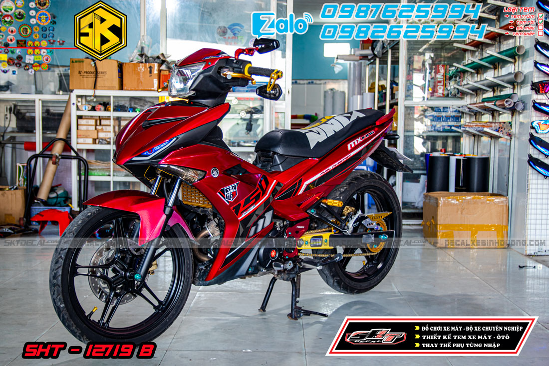 tem rời exciter 150 đỏ đen y15zr