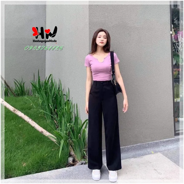 Quần ống rộng culottes xuông dài 100cm - hình 9