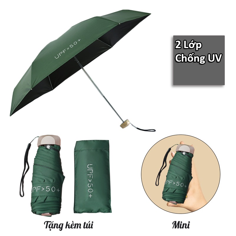 Ô dù gấp gọn mini upf 50+ chống uv - giao màu ngẫu nhiên