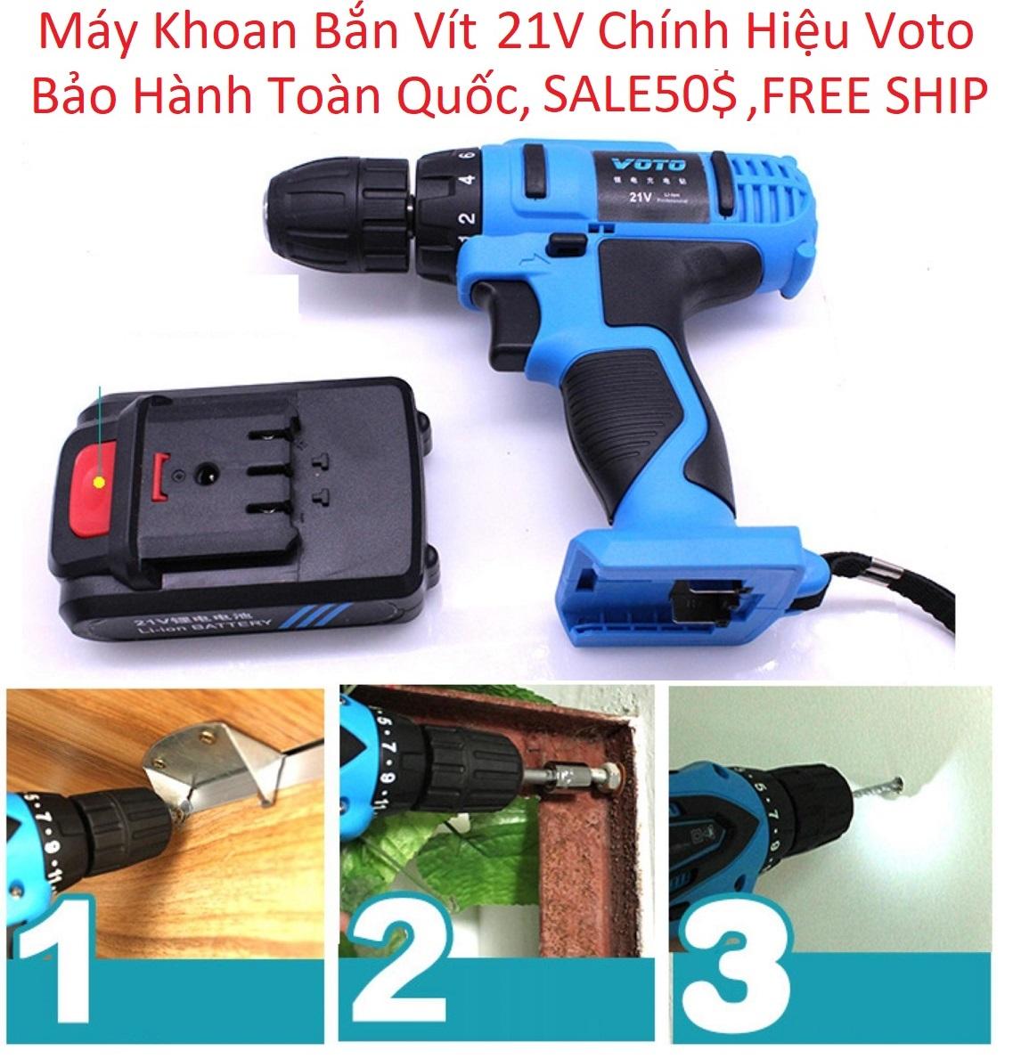 May Khoan Pin Hàng Nhật Bãi - Máy Khoan Bắn Vít 21V Chính Hiệu Voto ,2 Chế Độ Bắn , 18 Cấp Trượt , Chuyên Dụng Vặn Vít - Bắt Ốc - Khoan Gỗ - Khoan Sắt - Thạch Cao … Bảo Hành Toàn Quốc